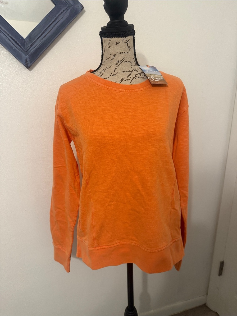 Orvis Orange Crewneck Sweatshirt NWT
